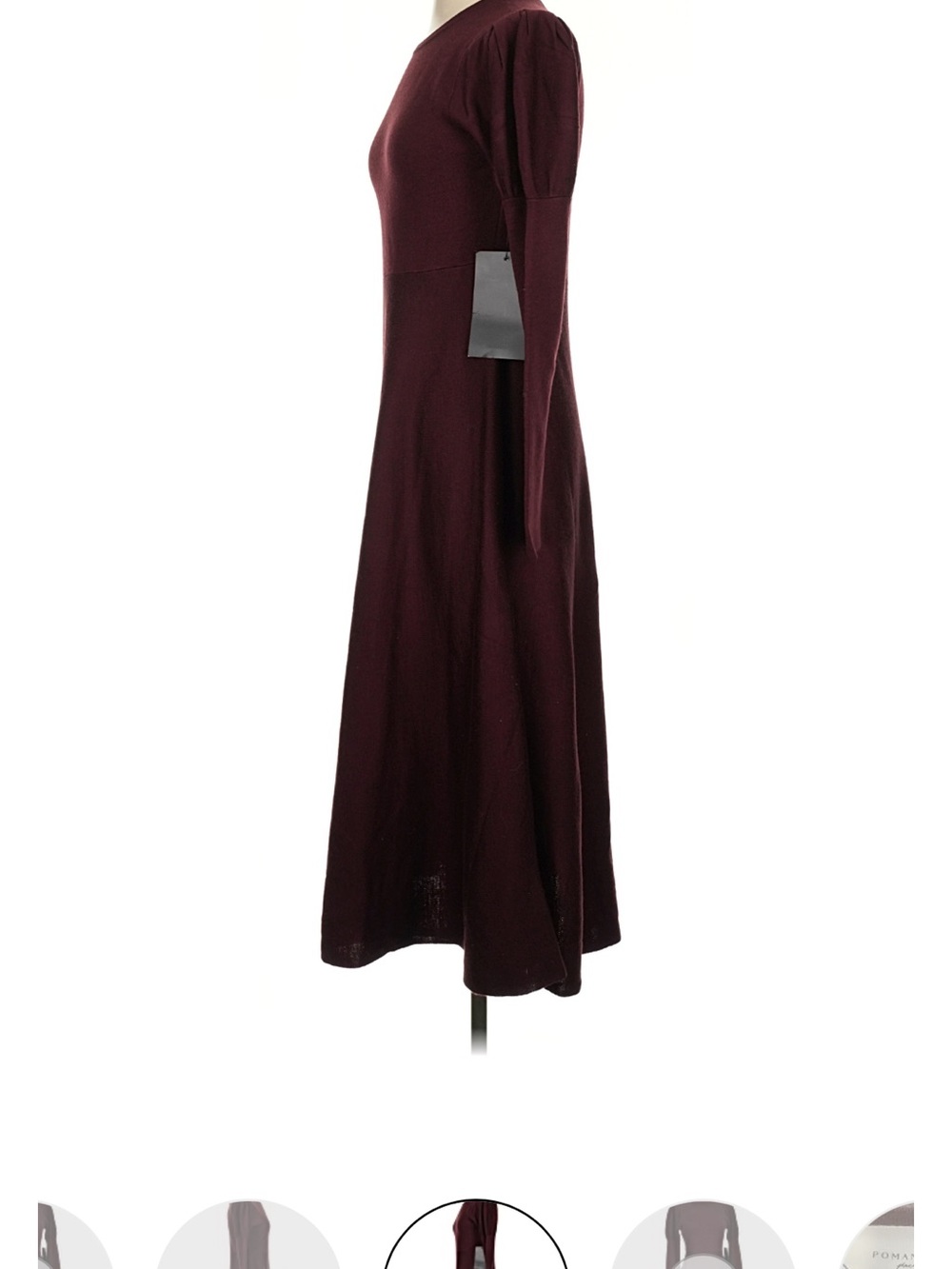 Pomander Place Long Sleeve Midi Dress in Burgundy - Picture 4 of 6